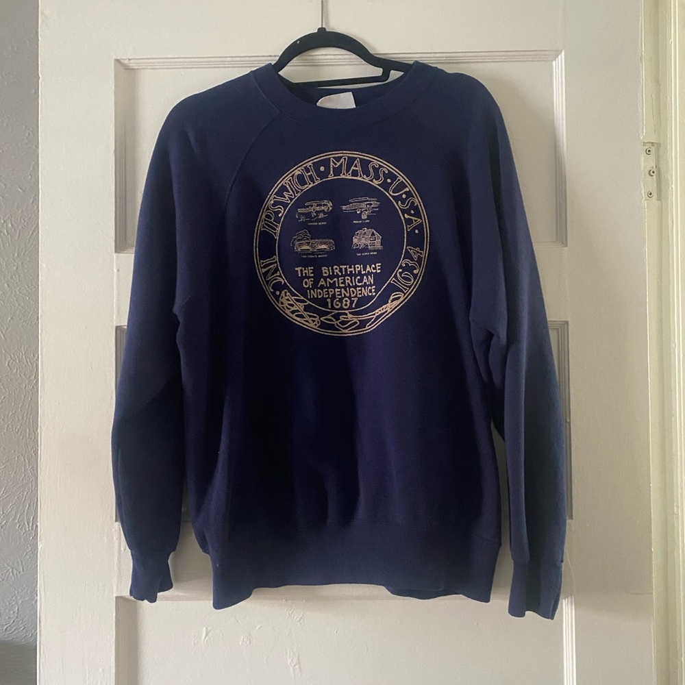 Navy Blue Graphic Men's Sweater